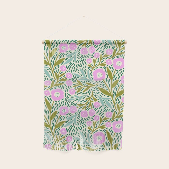 Botanical Garden - Pink and Green Wall Hanging Gallery Image 1