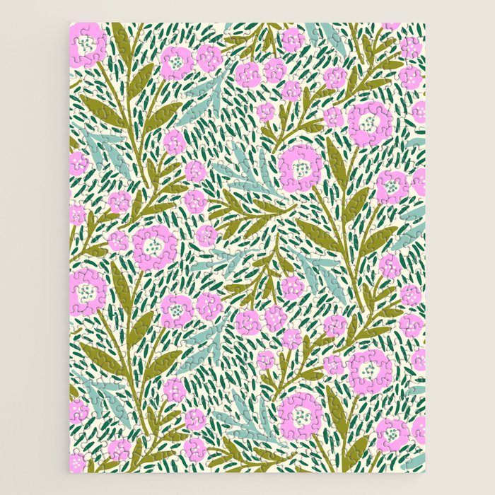 Botanical Garden - Pink and Green Jigsaw Puzzle Gallery Image 1