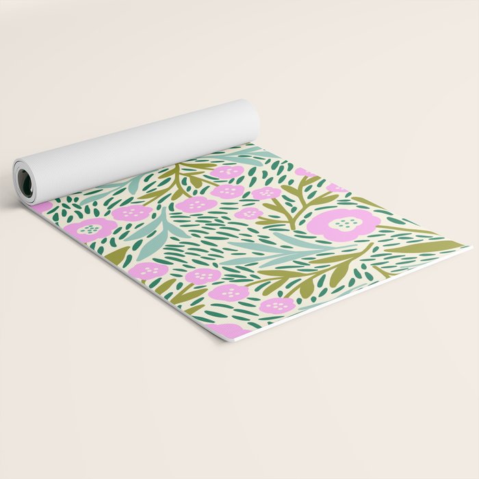 Botanical Garden - Pink and Green Yoga Mat Gallery Image 2