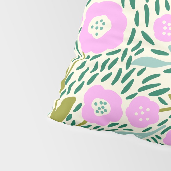 Botanical Garden - Pink and Green Pillow Sham Gallery Image 4
