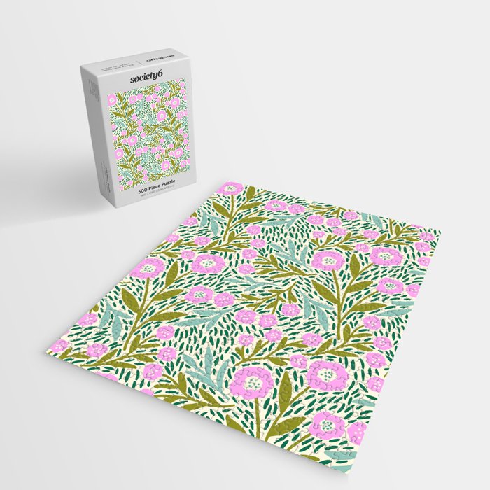 Botanical Garden - Pink and Green Jigsaw Puzzle Gallery Image 2