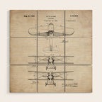 Biplane Patent - Aviation Art - Antique Wood Wall Art Gallery Image 1