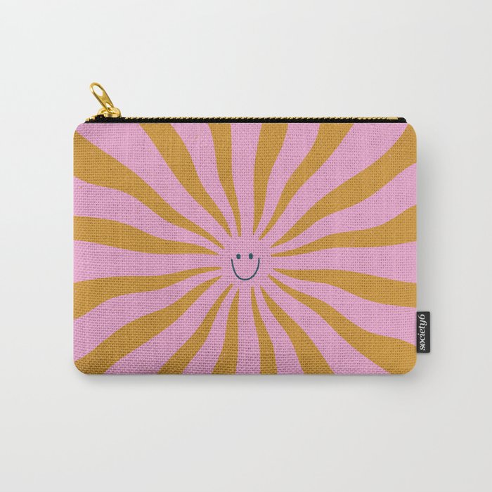 Cute Retro Sun Face  Carry All Pouch Gallery Image 1