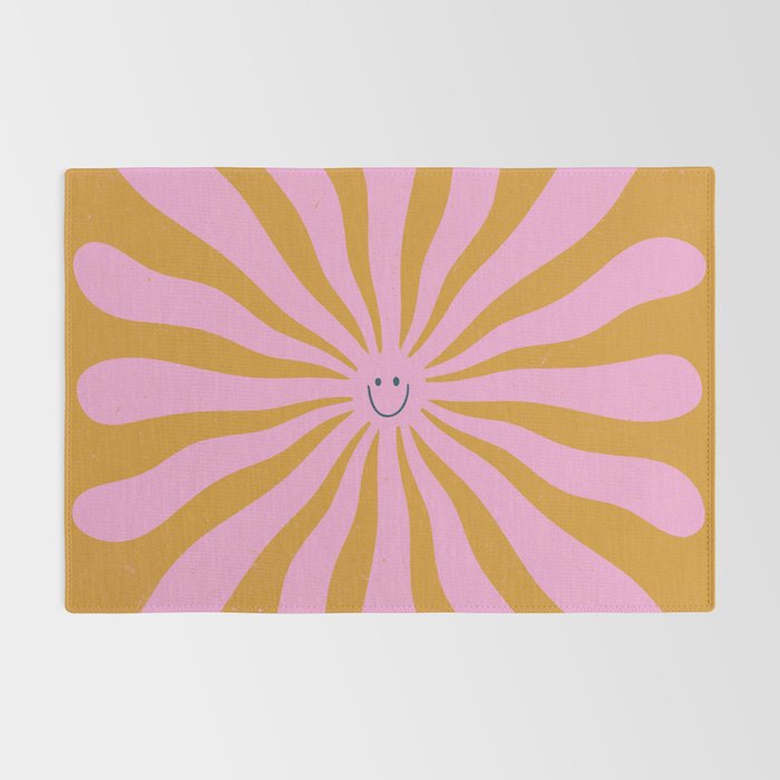 Cute Retro Sun Face  Rug Gallery Image 2