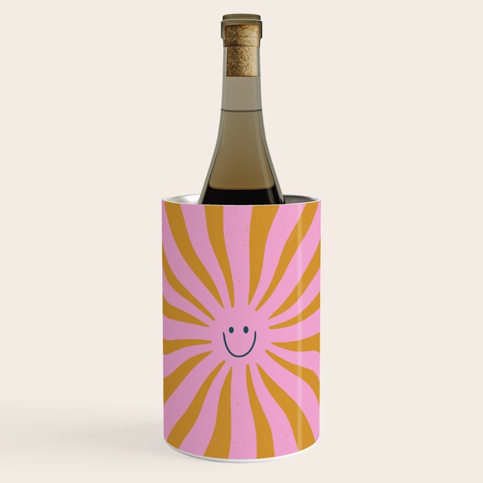 Cute Retro Sun Face  Wine Chiller Gallery Image 1