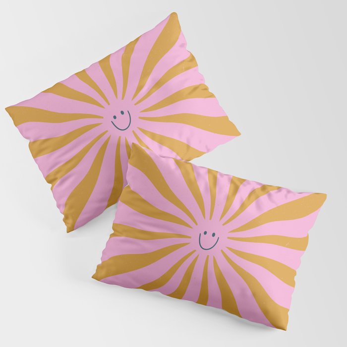 Cute Retro Sun Face  Pillow Sham Gallery Image 3