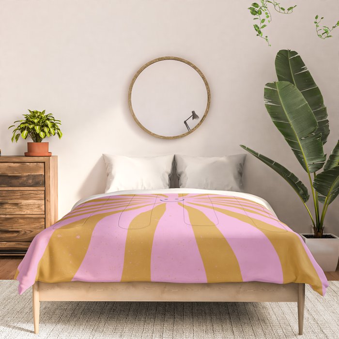 Cute Retro Sun Face  Comforter Gallery Image 3