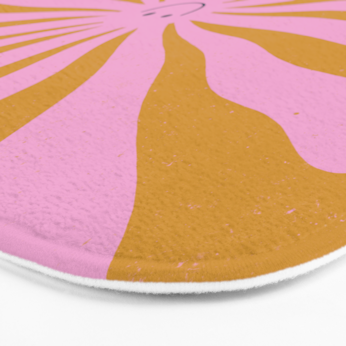 Cute Retro Sun Face  Bath Mat Gallery Image 3
