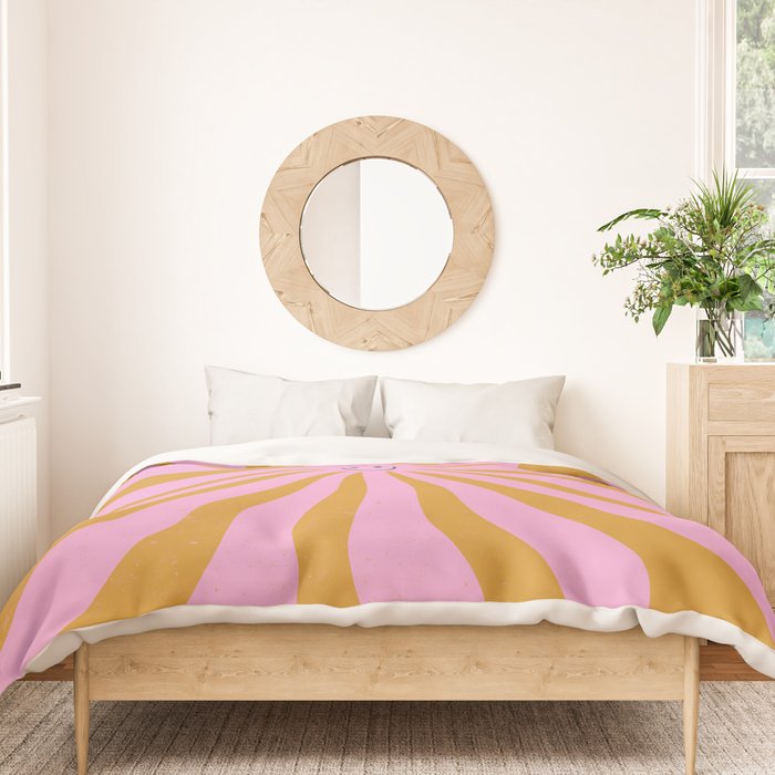 Cute Retro Sun Face  Duvet Cover Gallery Image 3