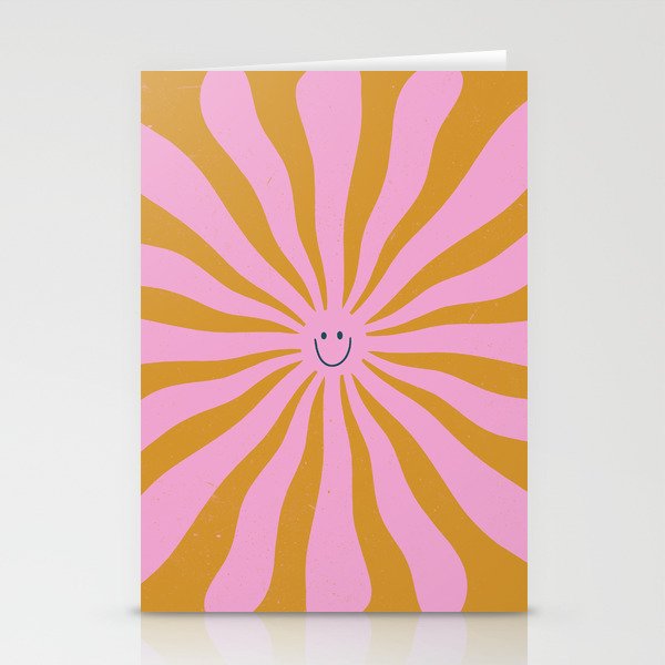 Cute Retro Sun Face  Stationery Card Gallery Image 2