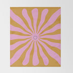Cute Retro Sun Face  Throw Blanket Gallery Image 2