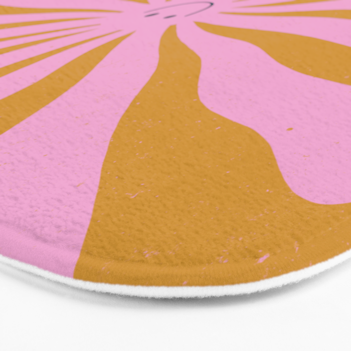Cute Retro Sun Face  Bath Mat Gallery Image 3