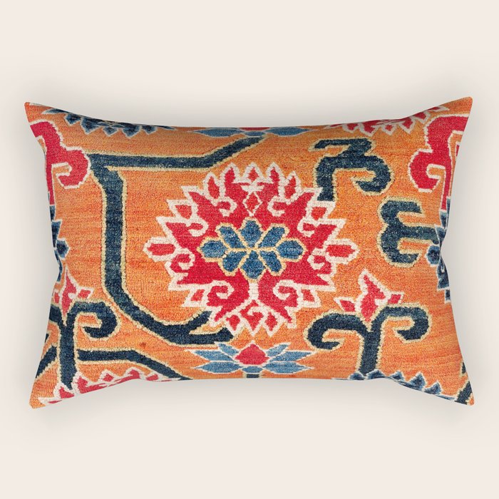 Shigatse South Tibetan Jabuye Rug Print Rectangular Pillow Gallery Image 2