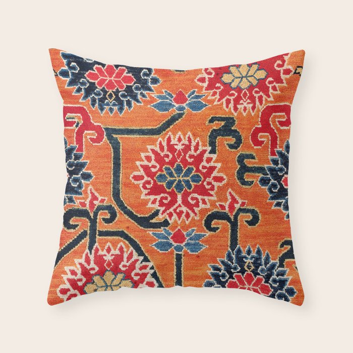 Shigatse South Tibetan Jabuye Rug Print Throw Pillow Gallery Image 6