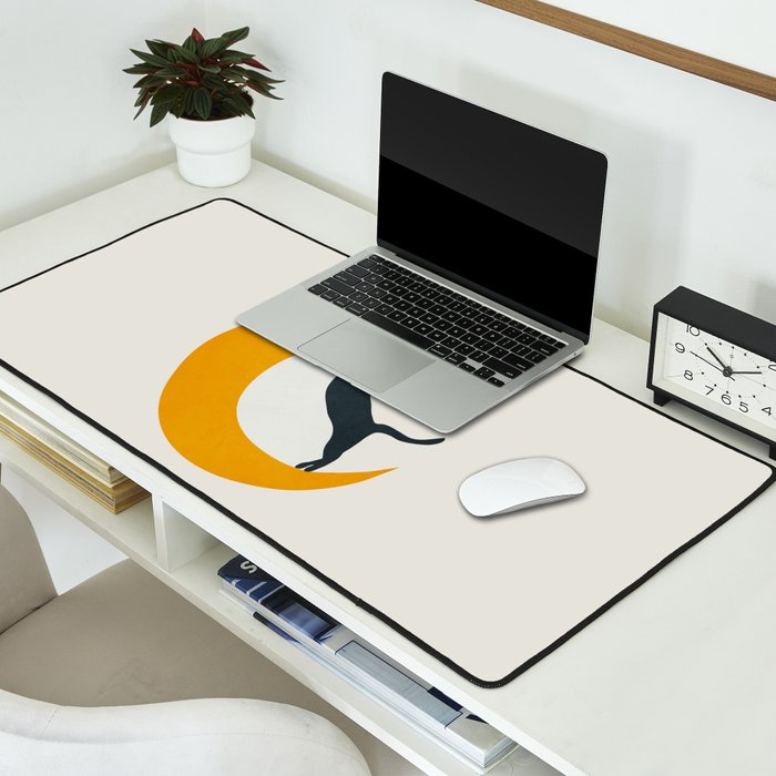Moon and Cat Desk Mat Gallery Image 2