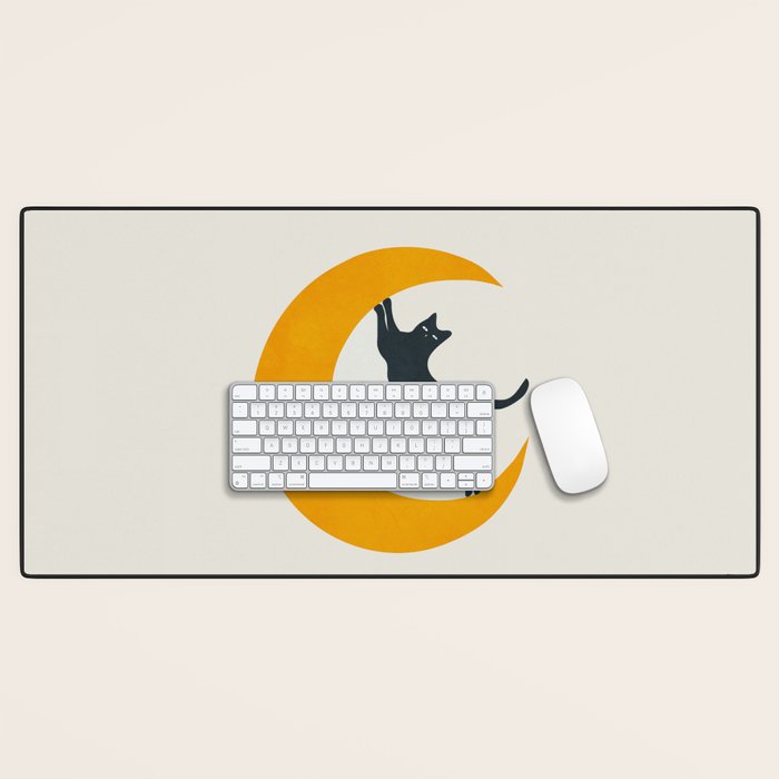 Moon and Cat Desk Mat Gallery Image 1