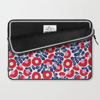 Bold Red and Blue Flower Pattern Laptop Sleeve Gallery Image 2