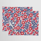 Bold Red and Blue Flower Pattern Placemat Gallery Image 1