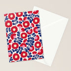 Bold Red and Blue Flower Pattern Stationery Card Gallery Image 2