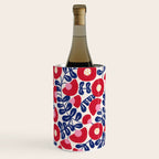 Bold Red and Blue Flower Pattern Wine Chiller Gallery Image 2