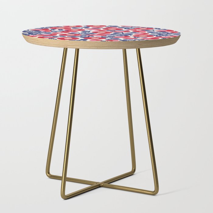 Bold Red and Blue Flower Pattern Side Table Gallery Image 1