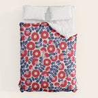 Bold Red and Blue Flower Pattern Comforter Gallery Image 6