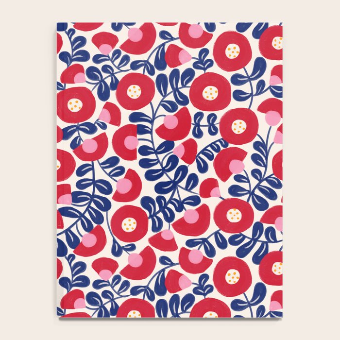 Bold Red and Blue Flower Pattern Notebook Gallery Image 4