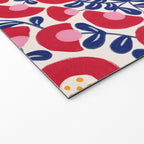 Bold Red and Blue Flower Pattern Welcome Mat Gallery Image 2
