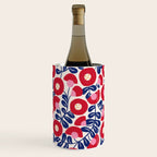Bold Red and Blue Flower Pattern Wine Chiller Gallery Image 1
