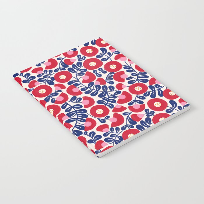 Bold Red and Blue Flower Pattern Notebook Gallery Image 2