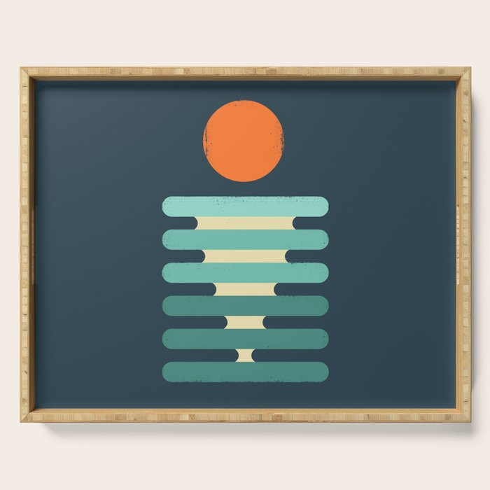 Minimalist ocean Serving Tray Gallery Image 1
