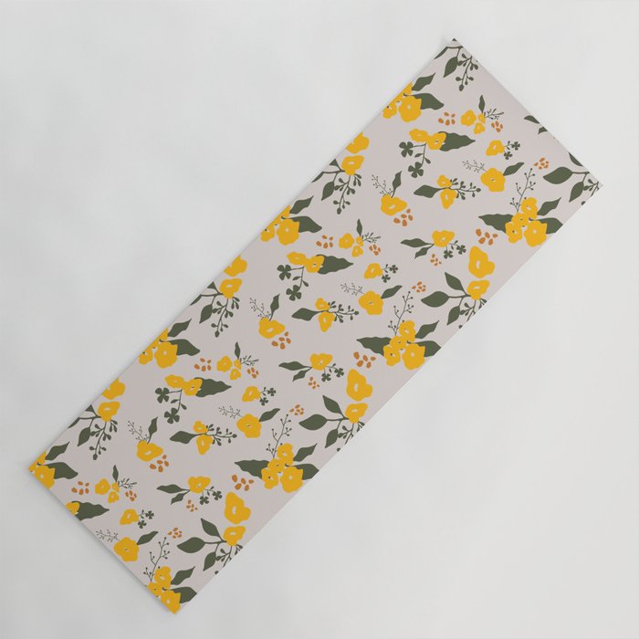 Flower Market Yellow Flowers Yoga Mat Gallery Image 1