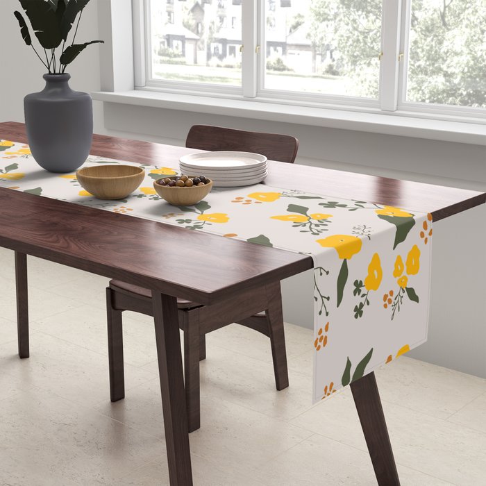 Flower Market Yellow Flowers Table Runner Gallery Image 2