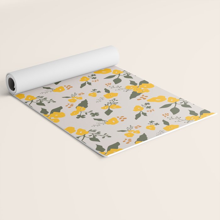 Flower Market Yellow Flowers Yoga Mat Gallery Image 2
