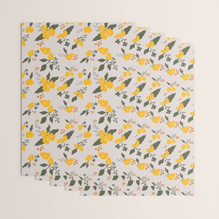 Flower Market Yellow Flowers Wrapping Paper Gallery Image 3