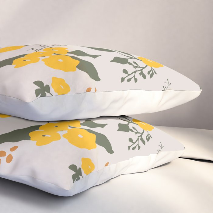 Flower Market Yellow Flowers Pillow Sham Gallery Image 3