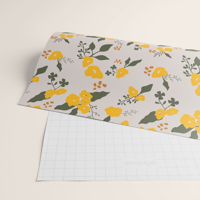 Flower Market Yellow Flowers Wrapping Paper Gallery Image 2