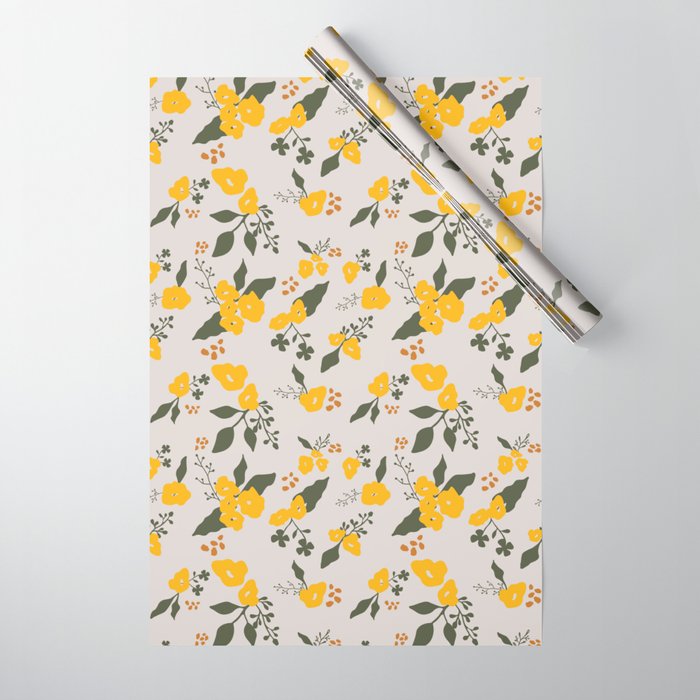 Flower Market Yellow Flowers Wrapping Paper Gallery Image 1