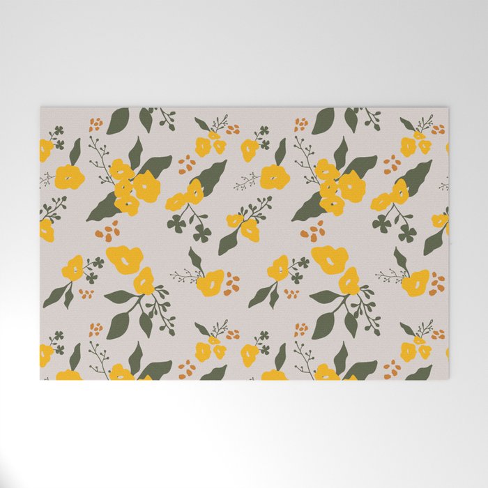 Flower Market Yellow Flowers Welcome Mat Gallery Image 1