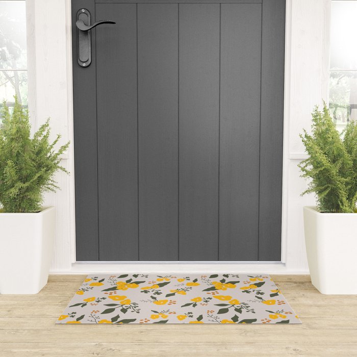 Flower Market Yellow Flowers Welcome Mat Gallery Image 3