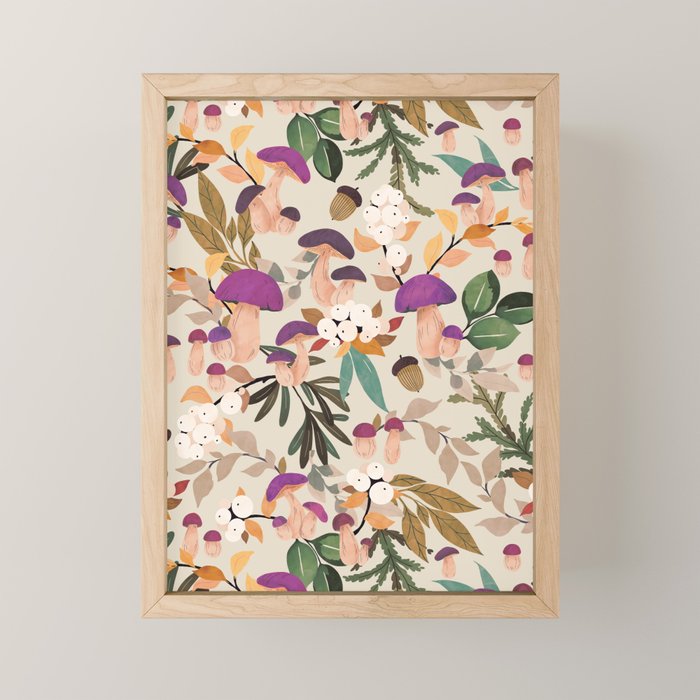 Magic mushroom forest H Mini Art Print Gallery Image 1