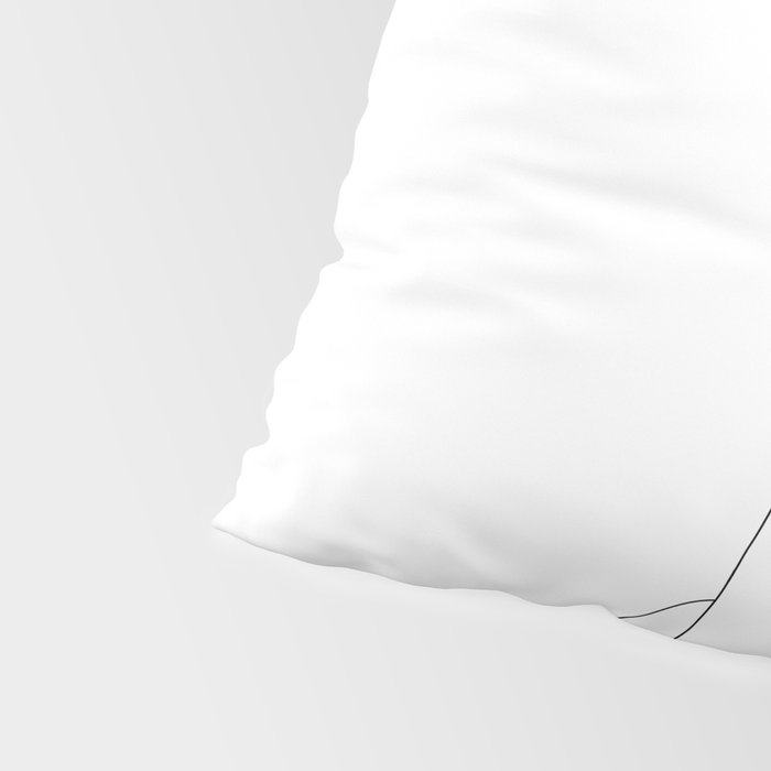 Minimal Line Art Woman with Flowers II Pillow Sham Gallery Image 4