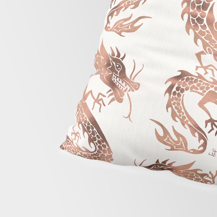 Chinese Dragon - Rose Gold Palette Pillow Sham Gallery Image 4