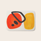 Colorful Mid Century Modern Abstract Fun Shapes Patterns Space Age Orange Yellow Orbit Bubbles Bath Mat Gallery Image 1