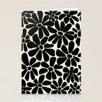 Black and White Retro Floral Art Print  Stationery Card Gallery Image 2