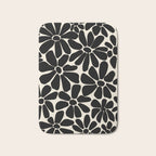 Black and White Retro Floral Art Print  Bath Mat Gallery Image 1