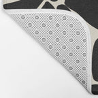 Black and White Retro Floral Art Print  Bath Mat Gallery Image 2