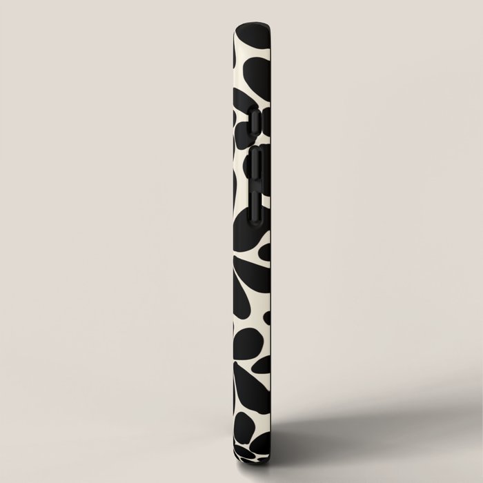 Black and White Retro Floral Art Print  iPhone Case Gallery Image 2