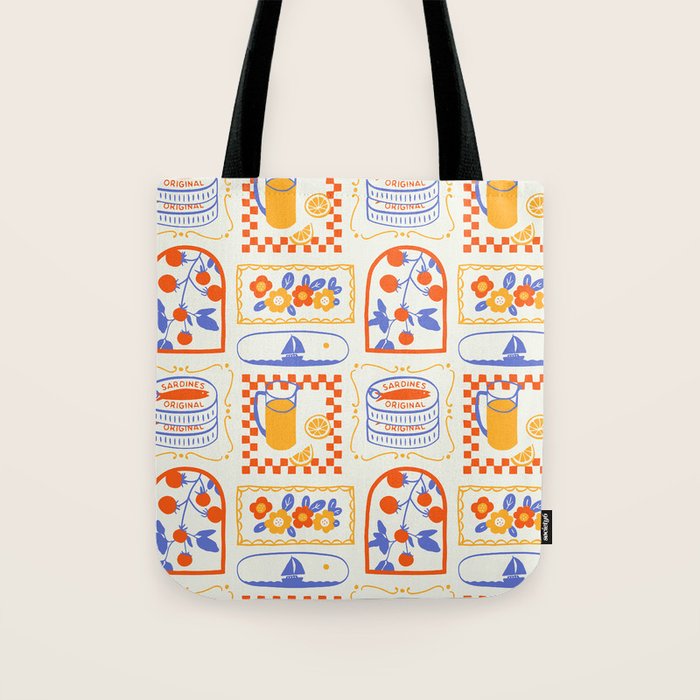 Summer vacation patchwork art pattern Tote Bag Gallery Image 1