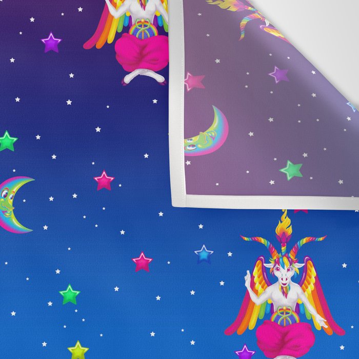 1997 Neon Rainbow Baphomet Wall Tapestry Gallery Image 3